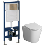 Комплект унитаза Niagara Vista с инсталляцией, клавишей Galaxy золото матовая, сиденье-микролифт