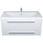 Тумба под раковину 1Marka Соната 90х48 два ящика, белый глянец (У51044)