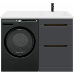 Тумба с раковиной Sanstar Darko 60 (120) правая, под стиральную машину, дуб вотан/графит софт, Estetus Даллас