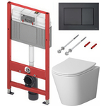 Комплект унитаза Niagara Vista с инсталляцией TECE, клавиша черная матовая, сиденье микролифт (NG-9302, 9400414)