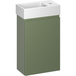 Тумба с раковиной Wellsee WC Area 40х22 подвесная, смеситель справа, матовая зеленая (221805001)