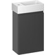 Тумба с раковиной Wellsee WC Area 40х22 подвесная, смеситель слева, матовая темно-серая (221802002)