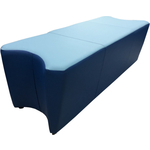 Банкетка Мягкий офис Органика двухместная внутренняя сине-голубая