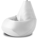 Кресло бескаркасное Mypuff груша, Белый, размер XXL- Миди, оксфорд