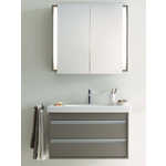 Зеркальный шкаф Duravit Ketho 100x18 с сенс подсветкой графит мат (7532)