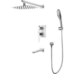 Душевая система Lemark Melange с изливом, хром/белый (LM4922CW)