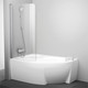 Шторка для ванны Ravak Chrome CVSK1 85 Rosa 140/150 L прозрачная, хром, левая (7QLM0C00Y1)