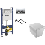 Комплект унитаза Jacob Delafon Delta 21 инсталляция + унитаз Jacob Delafon Reve с сиденьем микролифт (458.124.21.1/E4811-00)