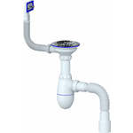 Сифон для кухонной мойки Unicorn D40/50 с гофрой, чашка из нержавеющей стали D115, 1 1/2 (B425)