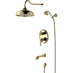 Душевая система Lemark Brava с изливом, золото (LM4722G)