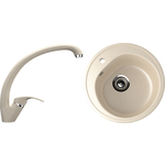 Кухонная мойка и смеситель Ulgran U-101 бежевый