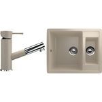Кухонная мойка и смеситель Ulgran U-106 бежевый