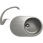 Кухонная мойка и смеситель Ulgran U-107 серый