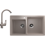 Кухонная мойка и смеситель Ulgran U-200 песочный