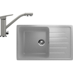 Кухонная мойка и смеситель Ulgran U-400 серый (U-400-310, U-010-310)