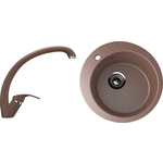 Кухонная мойка и смеситель Ulgran U-405 терракотовый