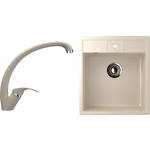 Кухонная мойка и смеситель Ulgran U-406 бежевый