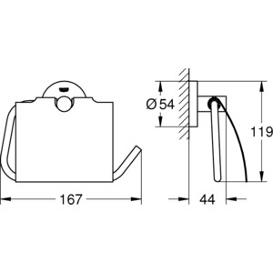 Держатель туалетной бумаги Grohe Essentials с крышкой, латунь (40367GN1)