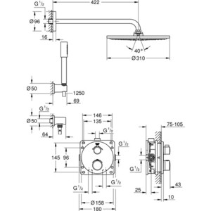 Душевая система Grohe Grohtherm с термостатом и ручным душем, хром (34731000)