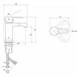 Смеситель для раковины Славен Город хром (СЛ-ОД-Т10)