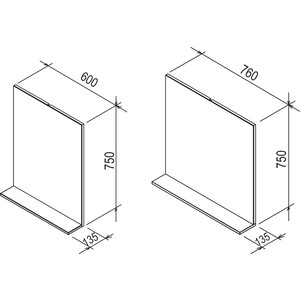 Зеркало с полкой Ravak Rosa II 76 белое (X000001296)