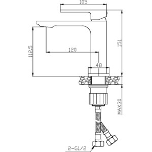 Смеситель для раковины Orange Lutz хром (M04-021cr)