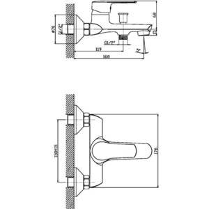 Смеситель для ванны Orange Sofi хром (M43-100cr)