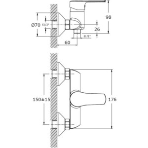 Смеситель для душа Orange Sofi хром (M43-200cr)