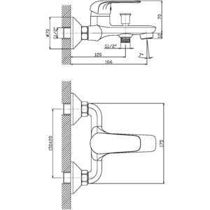 Смеситель для ванны Orange Iris с душем, хром (M41-100cr)