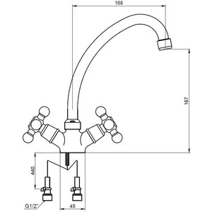 Смеситель для кухни Kaiser Carlson Eco хром (11063)
