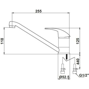 Смеситель для кухни Kaiser Magistro шпилька, хром (14233)