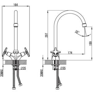 Смеситель для кухни Kaiser Crystal хром (28133)