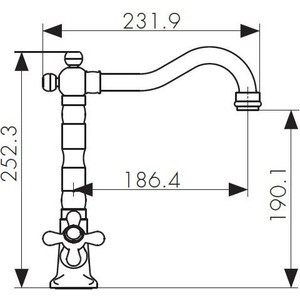 Смеситель для кухни Kaiser Carlson Style хром (44233)