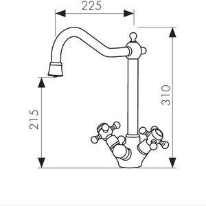 Смеситель для кухни Kaiser Carlson Style под фильтр, хром (44333)