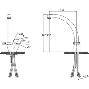 Смеситель для кухни Kaiser County белый White (55244-4)