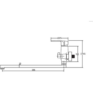 Смеситель для ванны Kaiser Guss с душем, хром (68055)