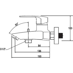 Смеситель для ванны Kaiser Guss с душем, хром (68022)