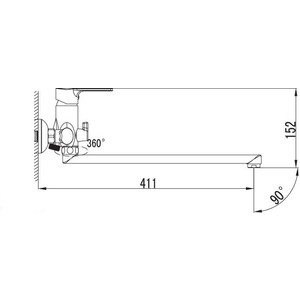 Смеситель для ванны Kaiser Oval с душем, хром (56055)
