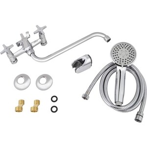 Смеситель для ванны Kaiser Crystal с душем, хром (28155)