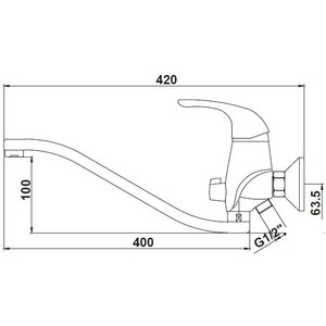 Смеситель для ванны Kaiser Safira с душем, хром (15055)