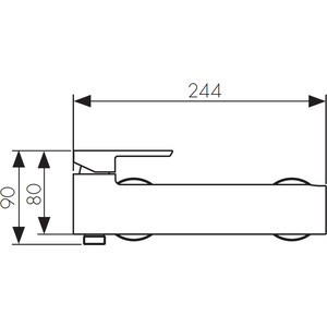 Смеситель для душа Kaiser Saga с душем, хром (53077)