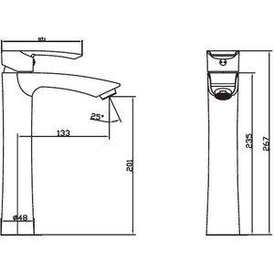 Смеситель для раковины Kaiser Aurora высокий, хром (67033)