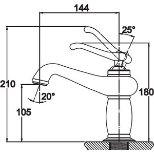 Смеситель для раковины Kaiser Logo Bronze бронза (47711-1)