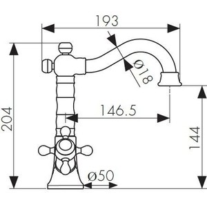 Смеситель для раковины Kaiser Carlson Style бронза Bronze (44411-1)