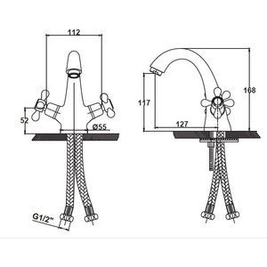 Смеситель для раковины Kaiser Carlson Style хром (44311)