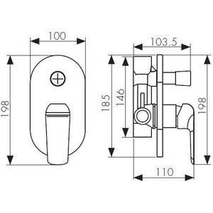 Смеситель для ванны Kaiser Glory White встраиваемый, белый (69277)