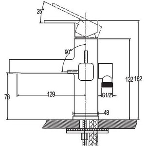Смеситель для раковины Kaiser Sharp с выходом под душ, хром (64088)