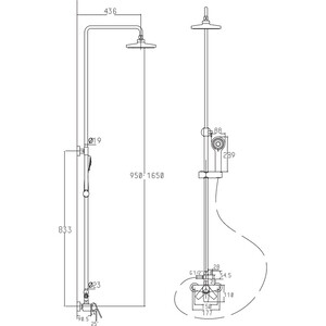 Душевая система Kaiser Guss со смесителем, хром (68182)