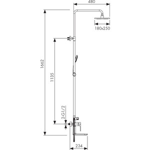 Душевая система Kaiser Linear со смесителем, хром (59182)