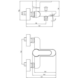Смеситель для ванны E.C.A. Nita хром (102102475EX)